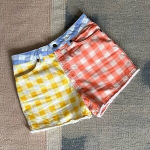 Farm Rio Multi Color Gingham Shorts sz Small